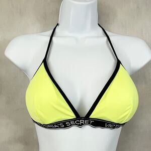 Victorias Secret Women Bikini Top Size‎ S Neon Yellow Sporty Y2K Festival Chic